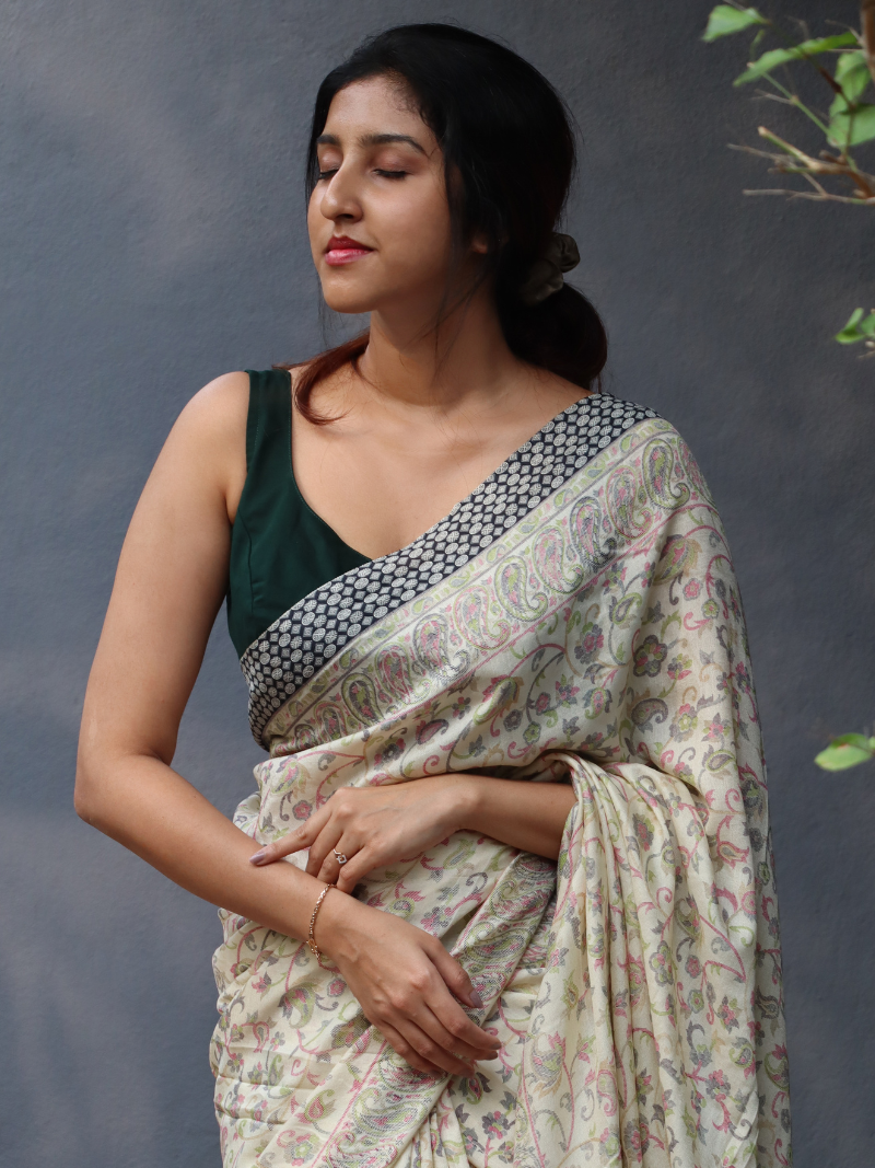 Handloom saree | Modern saree | Flower print saree