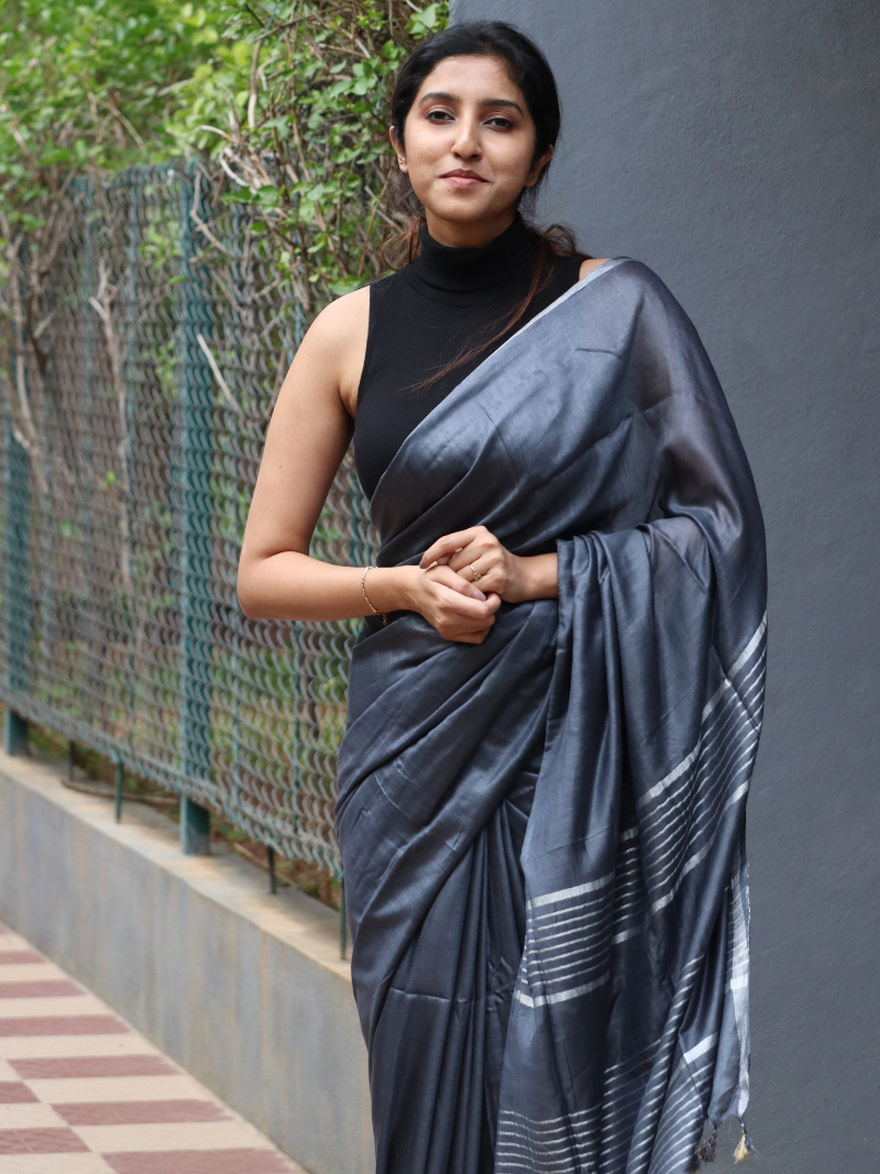 Maheshwari silk saree | Plain silk saree | Maheshwari sarees | Corporate saree | Official saree look