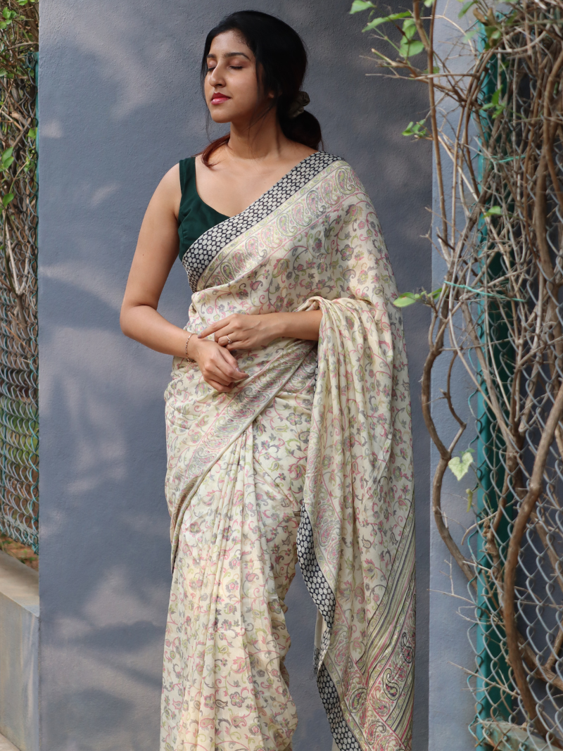 Handloom saree | Modern saree | Flower print saree