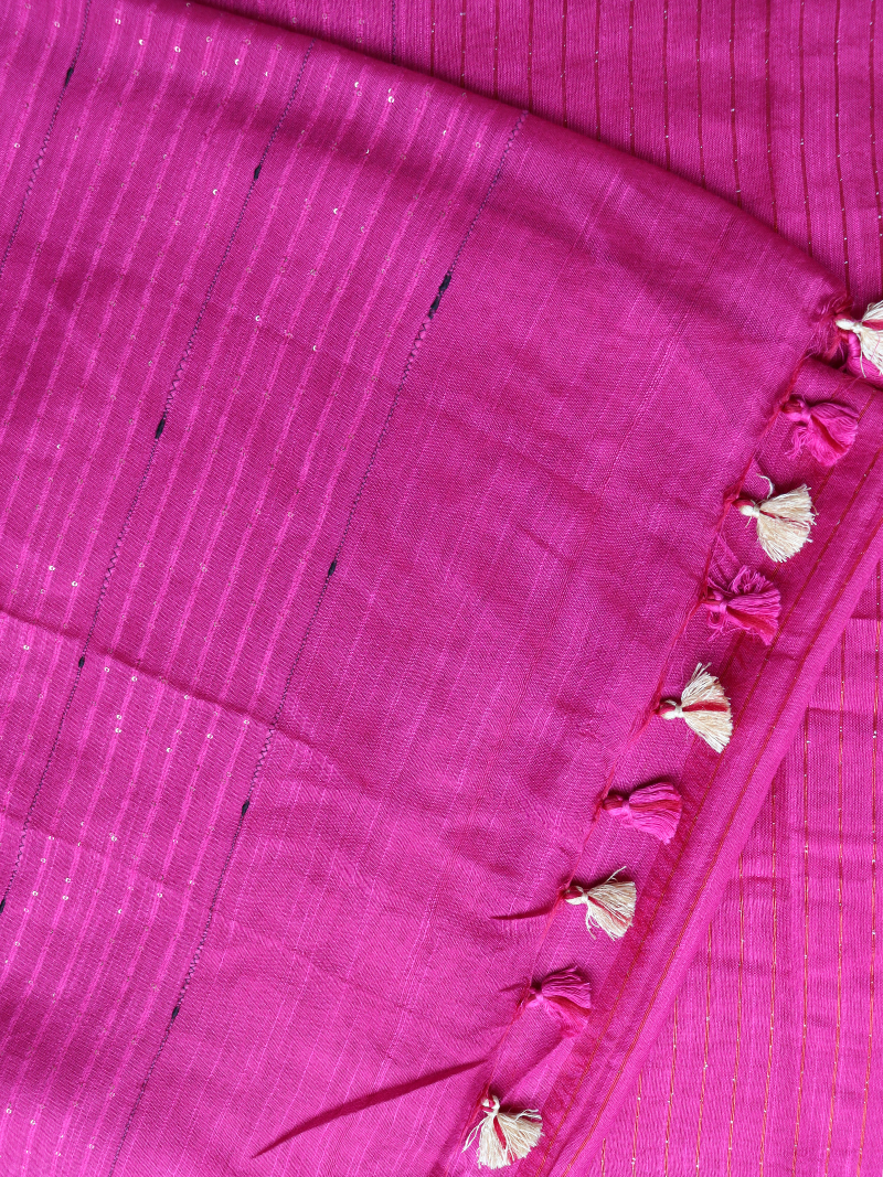 Handloom saree | Plain silk saree | pink color saree | Tussar silk | Soft silk saree