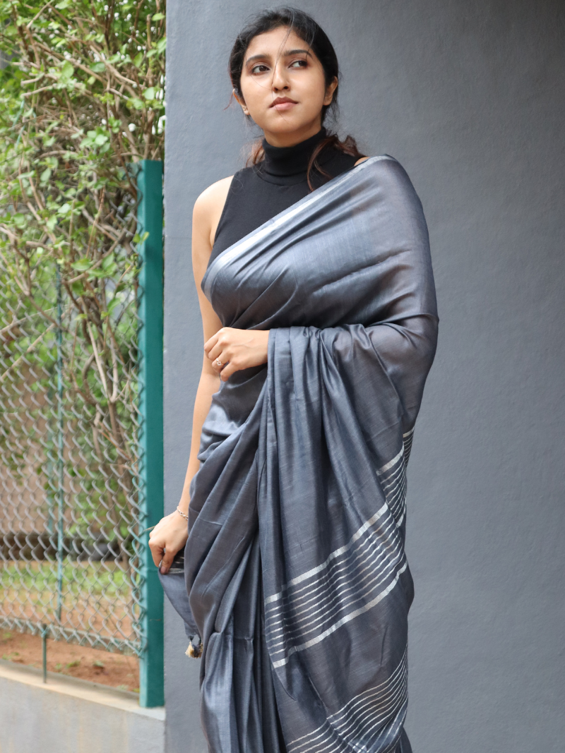 Maheshwari silk saree | Plain silk saree | Maheshwari sarees | Corporate saree | Official saree look