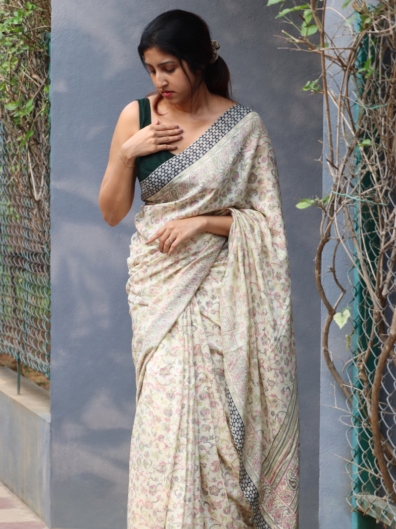 Handloom saree | Modern saree | Flower print saree