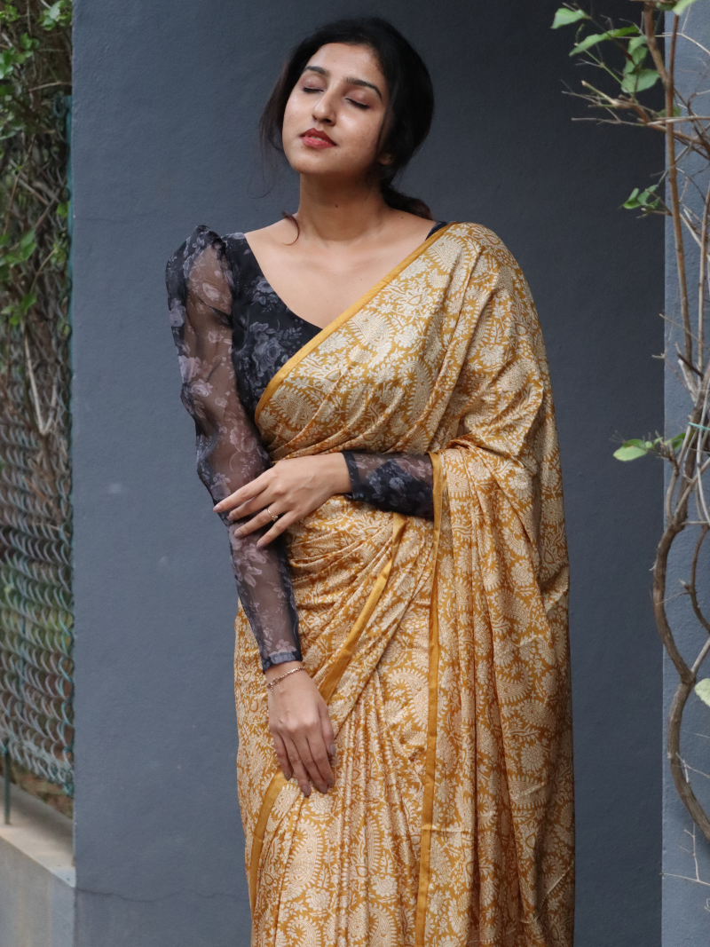 Yellow Sarees | Handloom saree | Soft Silk Sarees | Kashmiri silk saree