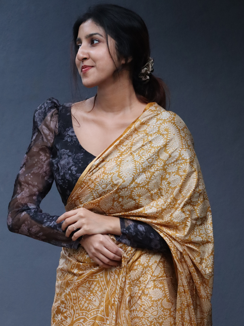 Yellow Sarees | Handloom saree | Soft Silk Sarees | Kashmiri silk saree