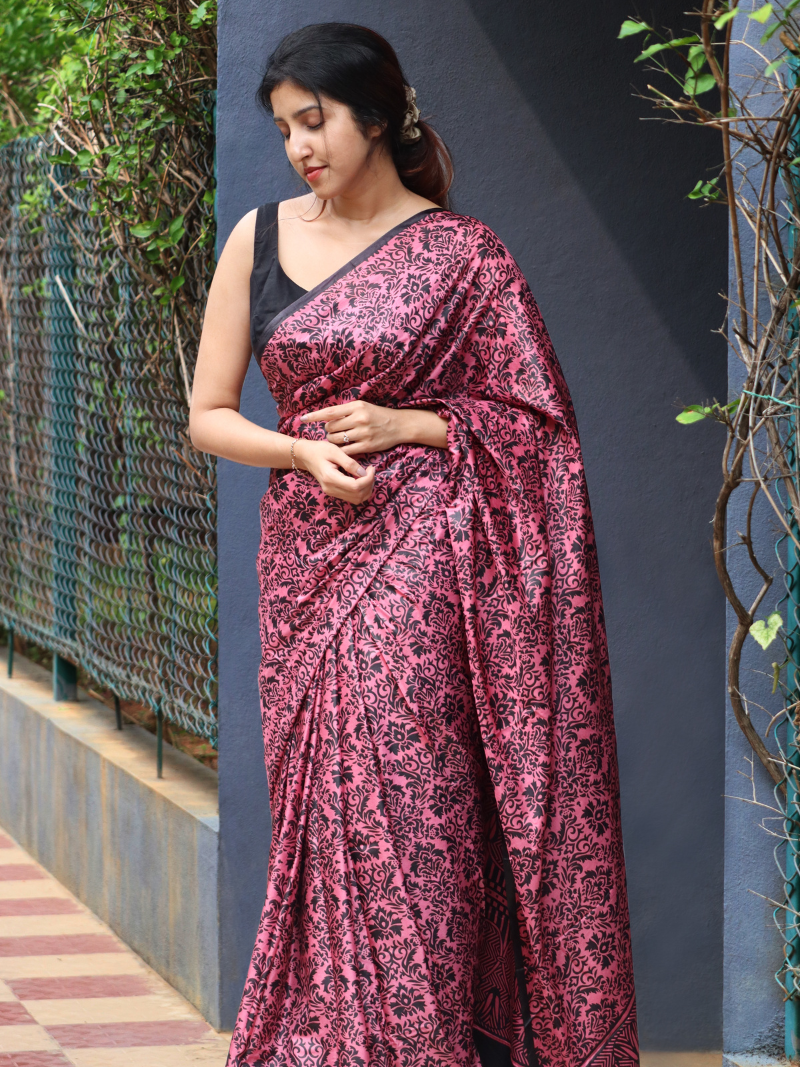 Kashmiri Silk Saree | Wine Color Silk Saree | Soft Silk Sarees