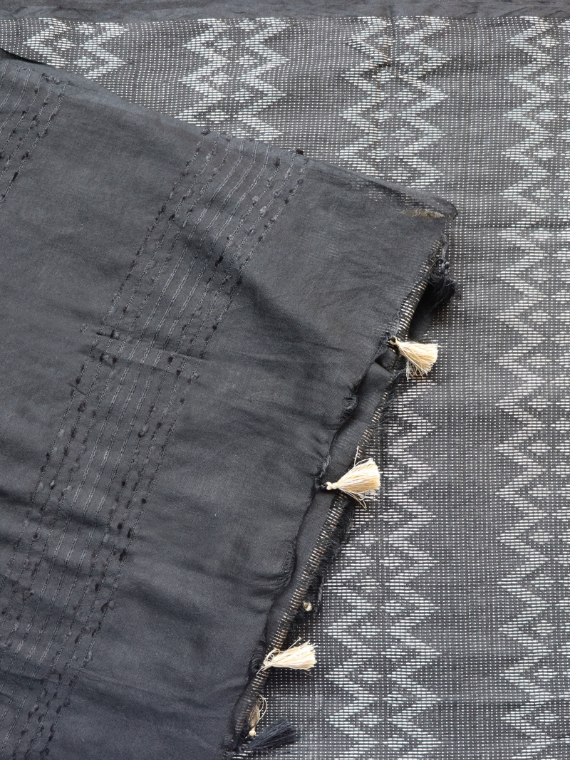 Black Silk Saree | Handloom Saree | Moonga Silk | Office saree