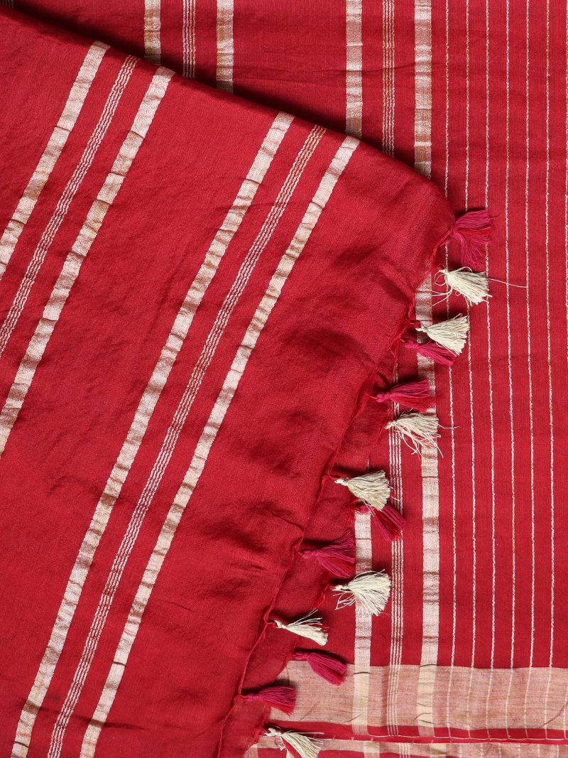 Red color saree | Handloom saree